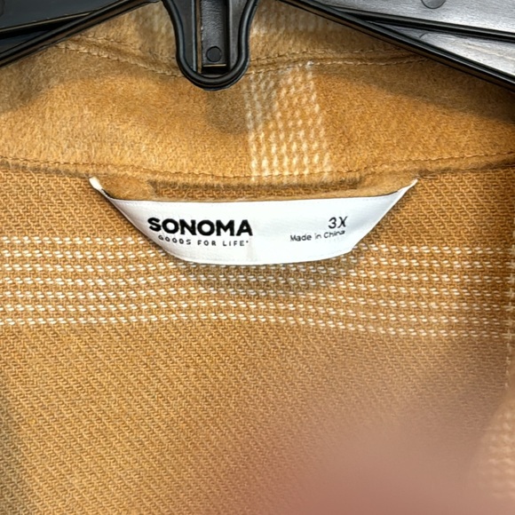 Sonoma Shacket Tan & White Plaid in Sizes 0X, 1X NWT - Picture 11 of 13